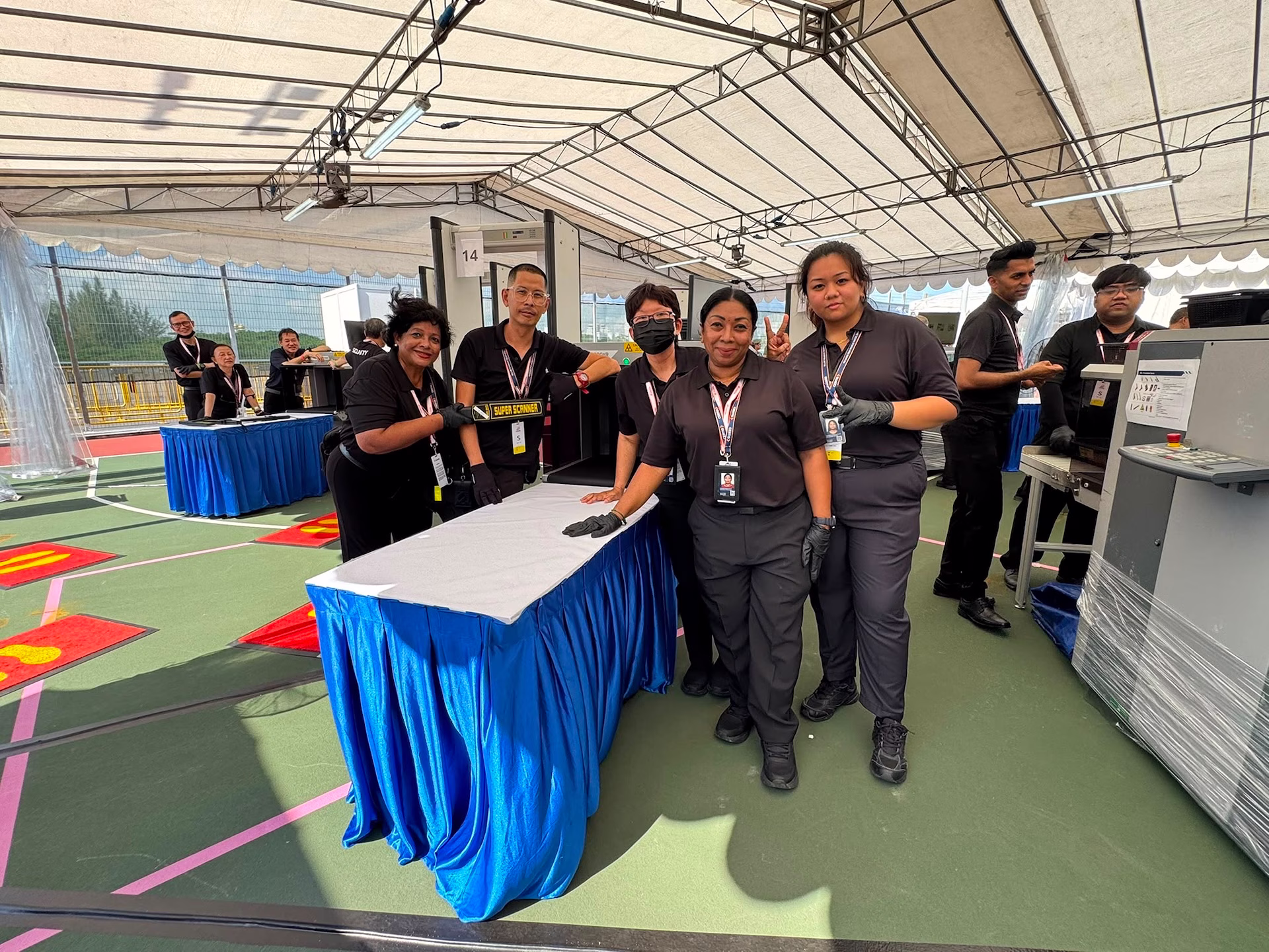 NDP 2026 event security screening by AP.